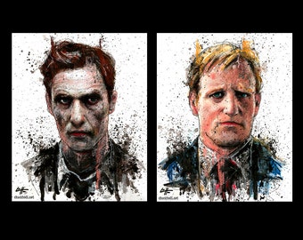 Man Is The Cruelest Animal - True Detective - Rust Cohle Marty Hart Matthew McConaughey Woody Harrelson Dark Art Horror Pop