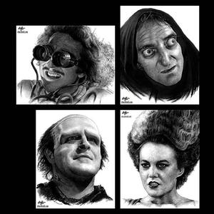 The Young Frankenstein-serie - Gene Wilder Marty Feldman Monsterbruid Igor Dark Art Comedy Pop Horror Gothic Spookachtig Cultklassieker