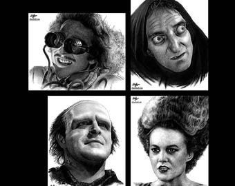 The Young Frankenstein Series - Gene Wilder Marty Feldman Monster Bride Igor Dark Art Comedy Pop Horror Gothic Spooky Cult Classic