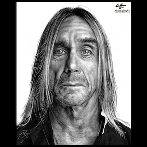 Iggy Pop - Rock n Roll Lebenslust Punk Glam Rock Pop Art Portrait The Stooges David Bowie Lou Reed Gitarre New Wave
