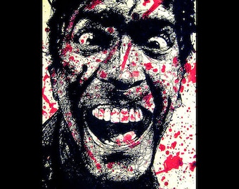 Ash Williams - Bruce Campbell Army of Darkness Evil Dead Horror Dark Art Blood Comedy Necronomicon Spooky Cult Pop Gothic