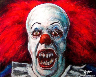 Pennywise - IT Clown Stephen King Horror Fantasy Drama Comedy Classic Monster Creature Scary Halloween Tim Curry Pop Art