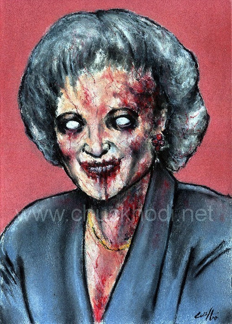 Prints 5x7  Zombie Golden Girls  Betty White Vintage image 4