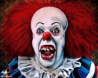 Pennywise - Clown Stephen King Horror Fantasy Drama Comedy Classic Monster Creature Scary Halloween  Tim Curry Pop Art Spooky