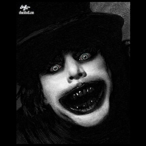 The Babadook - Dark Art Horror Pop Lowbrow Thriller Märchen Spooky Tod Gothic Halloween Monster Kreatur Zähne Schwarz