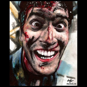 Ash Williams - Bruce Campbell Armia Ciemności Martwe Zło Horror Mroczna Sztuka Krew Komedia Necronomicon Straszny Kult Pop Gotyk