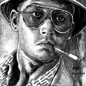 Fear and Loathing - Johnny Depp Pop Art Dr Gonzo Benicio Del Toro Las Vegas Hunter S Thompson Drugs Lowbrow LOL Spooky Surreal image 2