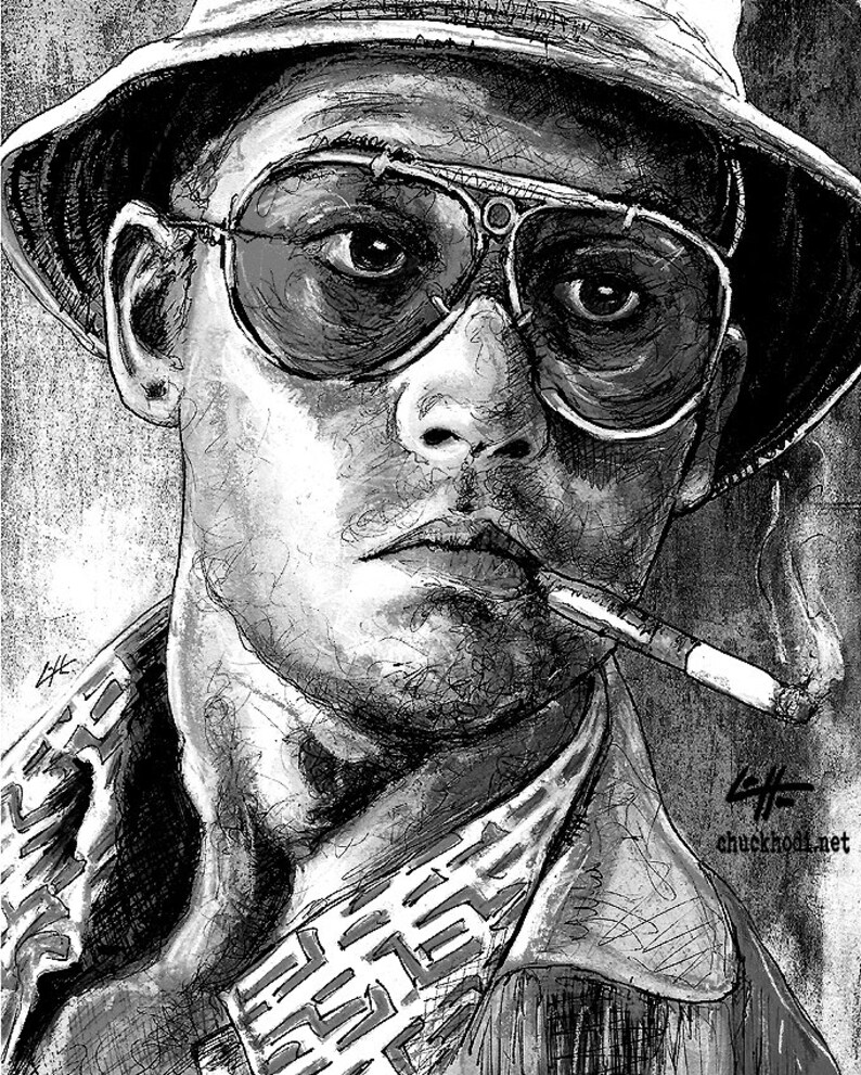 Fear and Loathing - Johnny Depp Pop Art Dr Gonzo Benicio Del Toro Las Vegas Hunter S Thompson Drugs Lowbrow LOL Spooky Surreal image 2