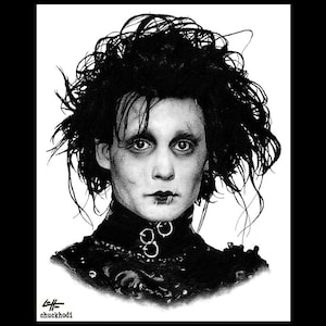 Edward Scissorhands - Tim Burton Johnny Depp Horror Pop Art Dark Halloween Leather Gothic Lowbrow Spooky 90s Fantasy