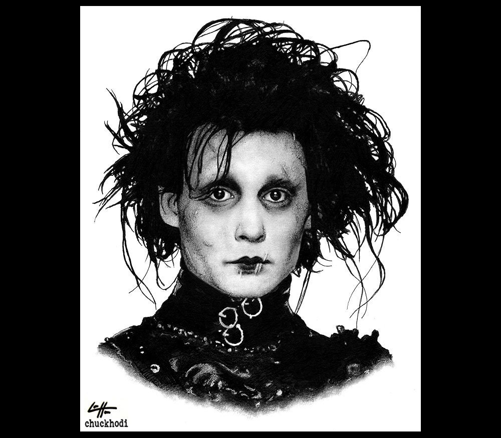 Edward mani di forbice Tim Burton Johnny Depp Horror Pop Art Oscurità  Halloween Pelle Gotico Lowbrow Spettrale Anni '90 Fantasia -  Italia