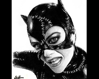 Catwoman - Michelle Pfeiffer Michael Keaton Dark Knight Tim Burton Batman Returns Lowbrow Pop 90s Selina Kyle Dark Art Cats