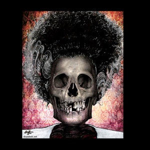 The Bride Frankenstein Dark Art Skull Skeleton Horror Halloween Classic Monsters Gothic Dracula Macabre Spooky Lowbrow Art image 1