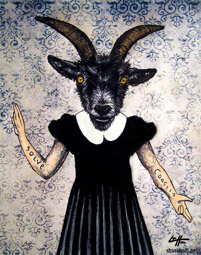 The Baphomet Goat Animal Pagan Folklore Evil Demon Satan Devil Gothic Dark Art Horror Cute Dress Vintage Lucifer Creepy image 2