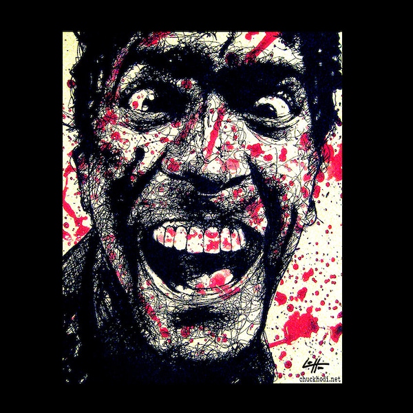 Ash Williams - Bruce Campbell Army of Darkness Evil Dead Horror Dark Art Blood Comedy Necronomicon Spooky Cult Pop Gothic