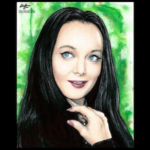 Morticia Addams - The Addams Family Morticia Gomez Classic Dark Art Comedy TV Horror Gothic Pop Art Spooky Uncle Fester