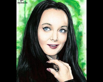 Moricia Addams - Die Addams Familie Moricia Gomez Klassiker Dark Art Comedy TV Horror Gothic Pop Art Spooky Onkel Fester