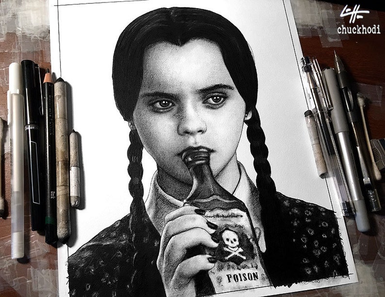 Print 8x10 Wednesday Addams Poison The Addams Family image 3.