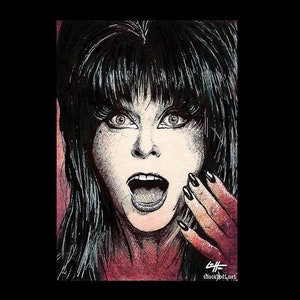 Mistress of the Dark - Spooky TV 80s Gothic Halloween Pop Art Horror Comedy Dark Art Macabre Scream Queens Morticia Addams Vampira