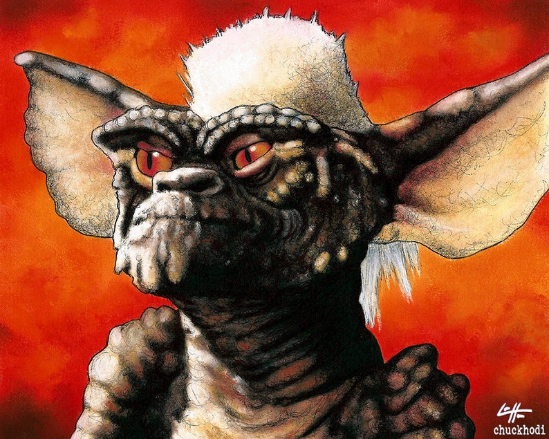 Stripe The Gremlins Gizmo Spike Horror Comedy Pop Art Monster Cute Cult Classic Furry Creature Halloween Spooky Monster 80s image 1