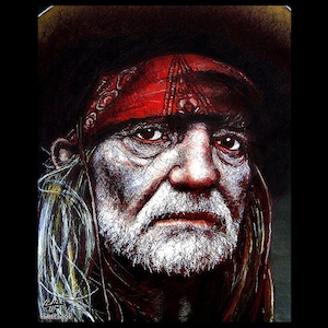 Willie - Portrait Country Blues Bluegrass Guitar Jazz Hippy Cowboy Outlaw Texas Beard Rebel Whiskey Americana Highwaymen Johnny Cash Pop Art