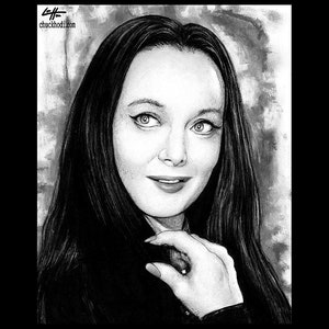 Morticia Addams - The Addams Family Morticia Gomez Classic Dark Art Comedy TV Horror Gothic Pop Art Spooky