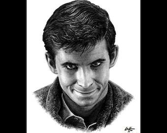 Norman Bates - Psycho Alfred Hitchcock Anthony Perkins Dark Art Horror Scary Creepy Pop Art Lowbrow Murder Knife Halloween Ed Gein