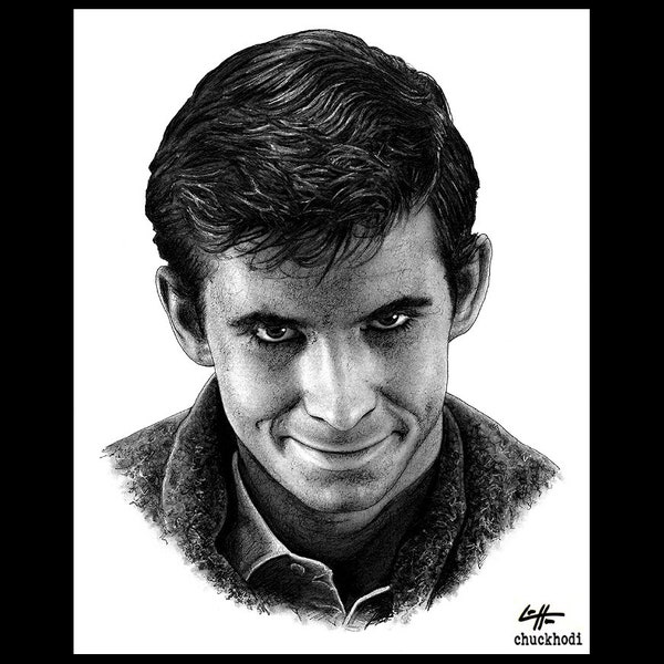 Norman Bates - Psycho Alfred Hitchcock Anthony Perkins Dark Art Horror Scary Creepy Pop Art Lowbrow Murder Knife Halloween Ed Gein