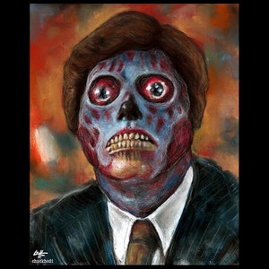 They Live - Obey Dark Art Roddy Piper 80s Horror Lowbrow Pop Art Macabre Sci Fi Spooky Cult Classic Conform Roddy Piper