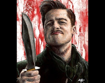 Killing Nazis - Lt Aldo Raine Inglourious Basterds War Soldier Brad Pitt Eli Roth Dark Art World War 2 Quentin Tarantino Pop