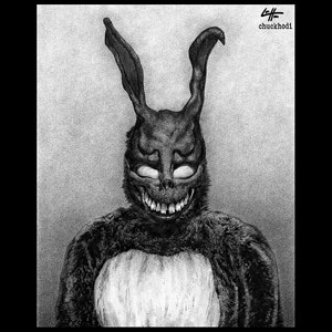 Frank the Rabbit - Donnie Darko Bunny Dark Art Horror Jake Gyllenhaal James Duval Science Fiction Dooms Day Cult Classic Spooky Lowbrow Art