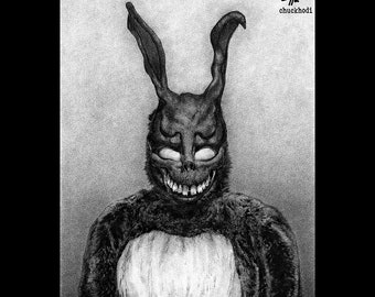 Frank the Rabbit - Donnie Darko Bunny Dark Art Horror Jake Gyllenhaal James Duval Science Fiction Dooms Day Cult Classic Spooky Lowbrow Art