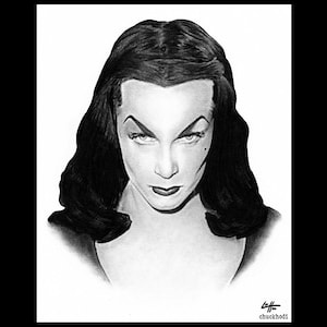 Vampira Ed Wood Maila Nurmi Dark Art Horror Classic Cult Plan 9 Bela Lugosi Gothic Elvira Hollywood Halloween Lowbrow Pop image 1