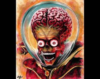 Mars Attacks! - Martian Ambassador Alien Extraterrestrial Sic Fi 90s Tim Burton Spooky Cult Classic Pop Art Lowbrow Monster