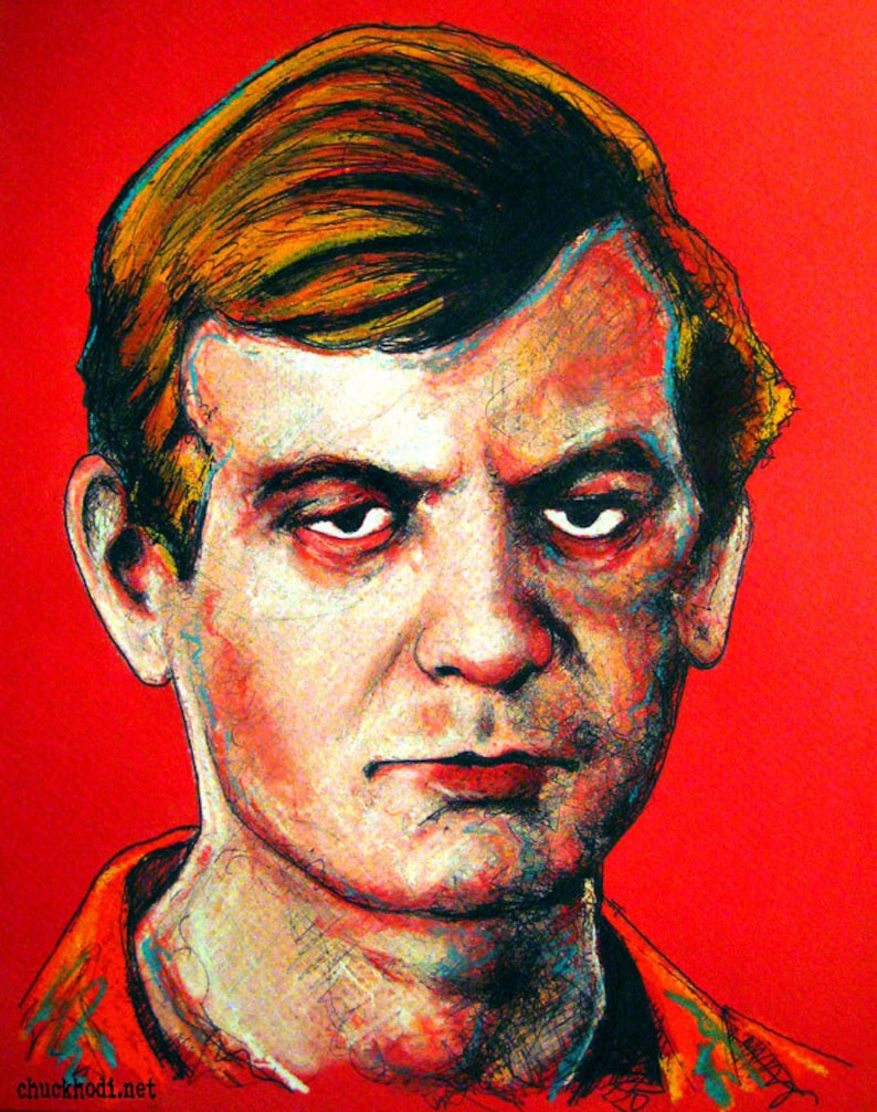 The Red Serial Killer Series John Wayne Gacy Charles Manson Jeffrey Dahmer Richard Ramirez Ted Bundy Dark Art Horror True Crime Murder image 6