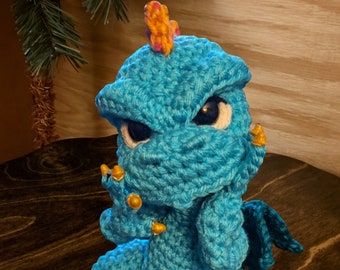 CZ019 Chibitude Zillies my Childhood imagining of Godzilla Amigurumi 8.5" ChiZillie CZ019