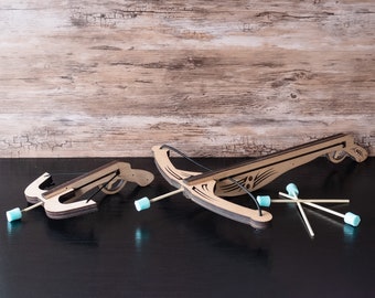 Kids wood crossbow toy. Made from natural wood.