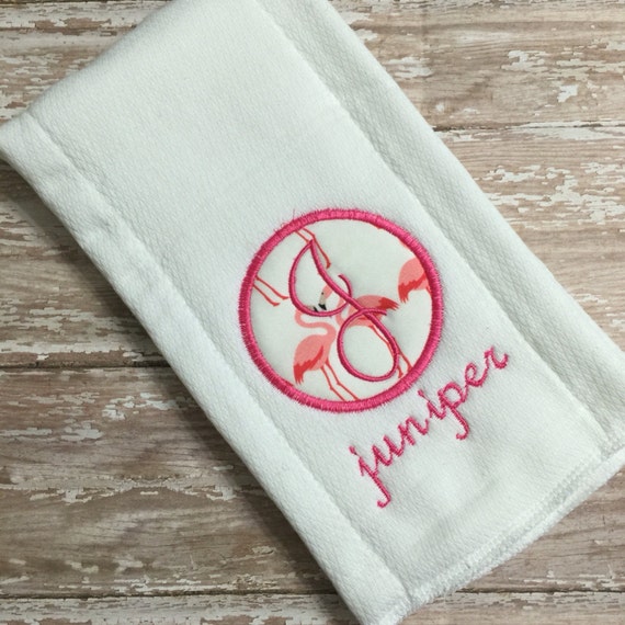 Flamingo Print Baby Burp Cloth / Flamingo Burp Cloth / Flamingo Baby Gift