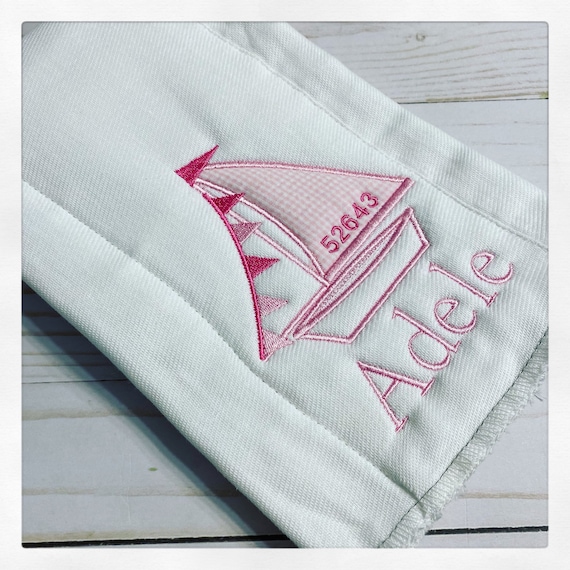 Sailboat Burp Cloth / Nautical Burp Cloth / Personalized Burp Cloth / Boat Burp Cloth / Sailing Baby Gift
