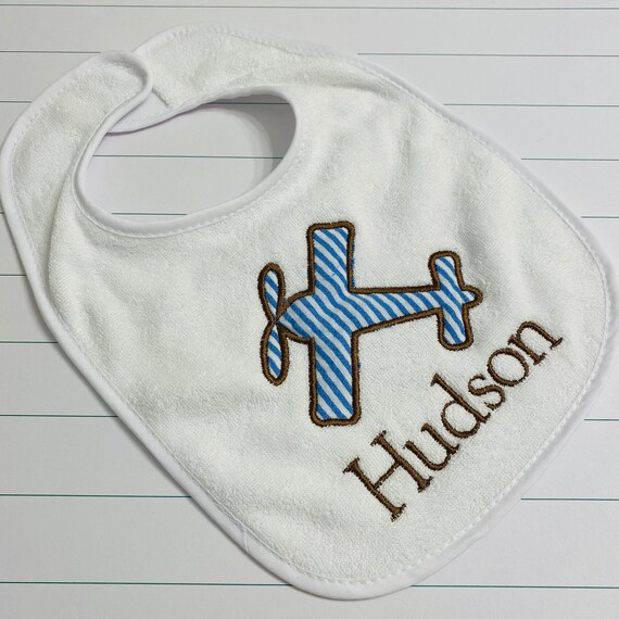 Airplane Baby Bib / Airplane Bib / Airforce Baby Gift / Pilot Baby Gift / Airplane Birthday Bib / Smash Cake Bib