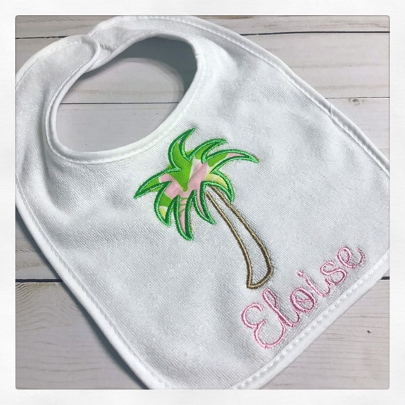 Palm Tree Bib / Personalized Palm Tree Bib / Palm Tree First birthday Bib / Luau First Birthday Bib / First Birthday Bib / Smash Cake Bib