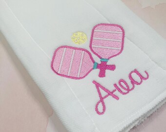 Pickleball Burp Cloth / Sports Burp Cloth / Pickleball Baby Gift / Pickle ball