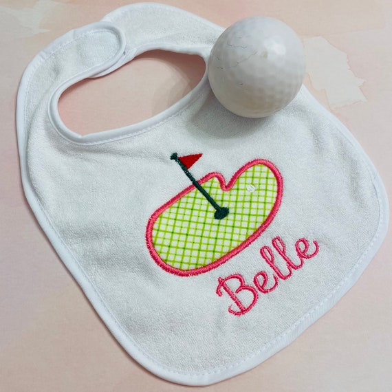 Personalized Golf Baby Bib / Custom Golf Baby Bib / Personalized Baby Bib / Golf First Birthday Bib / Golf Baby Girl Gift / Smash Cake Bib