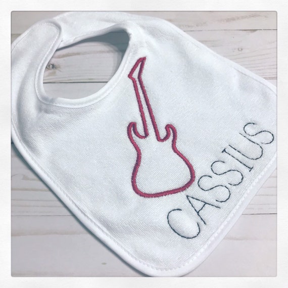 Guitar Baby Bib / Rock Band Baby Bib/ Guitar First Birthday Bib / Music Birthday Bib / Electric guitar bib / Smash Cake Bib