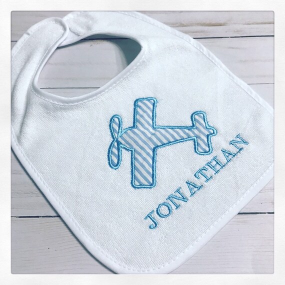 Airplane Baby Bib / Airplane Bib /  Airforce Baby Gift / Pilot Baby Gift / Airplane First Birthday Bib / Smash Cake Bib