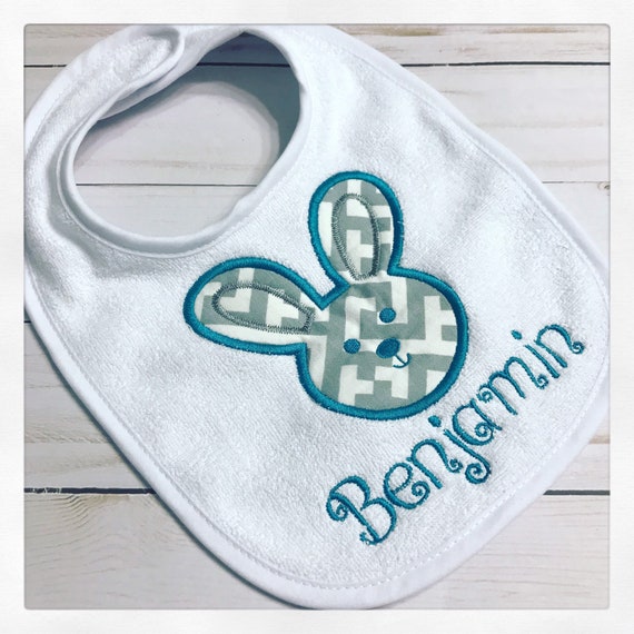 Easter bib, Baby's First Easter bib, Bunny bib, Rabbit Bib, Monogrammed Easter Bib, Peter Rabbit Baby Bib, Personalized Easter Bib