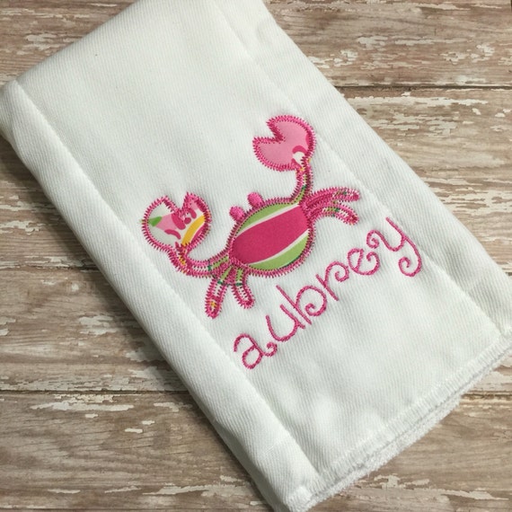 Crab Burp Cloth / Baby Burp Cloth / Crab Print Burp Cloth / Crab Baby Gift / Crab Burp Set / Crab Baby Shower / Maryland Baby Gift