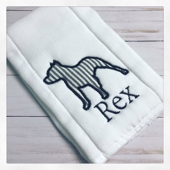 Dog Burp Cloth / Personalized Puppy Burp Cloth / Custom Dog Burp Cloth / Pitbull Baby Burp Cloth / Boxer Dog Baby Burp Cloth / Baby Gift
