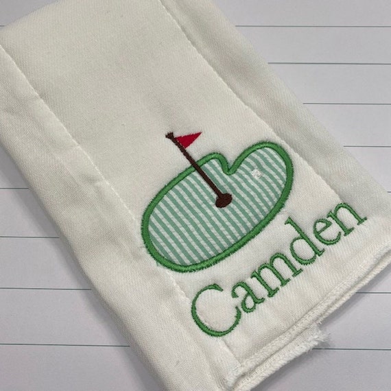 Monogrammed Golf Burp Cloth / Golf Burp Cloth / Personalized Baby Burp Cloth / Golf Burp Pad / Golf Baby Boy Gift / Golf New Dad Gift