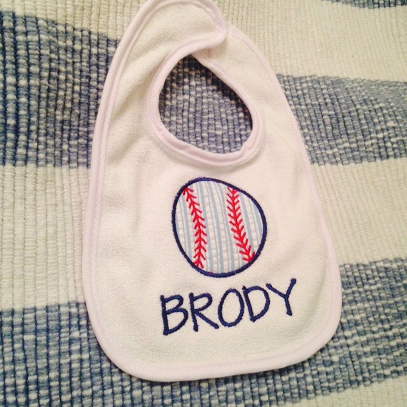 Baseball Baby Bib / Personalized Baseball Bib / Monogrammed Baseball Bib / First Birthday Baseball Bib / Baseball Smash Cake Bib