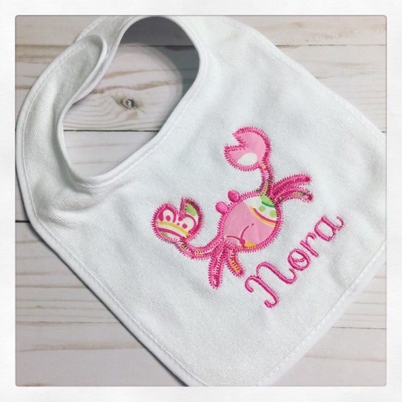 Personalized Crab Baby Bib / Maryland Crab Bib / Crab Print bib / Crab Baby Gift / Crab Birthday Bib / First Birthday Bib / Maryland Bib